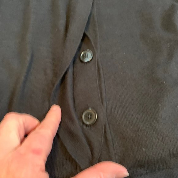 Banana Republic Cotton Blend Button Black Cardigan Size M - Picture 5 of 14